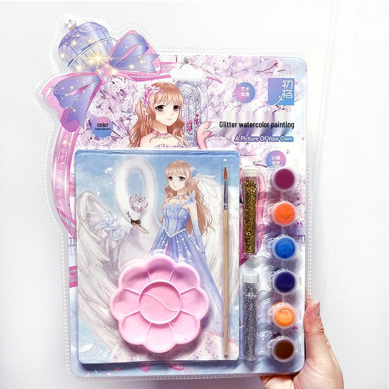 

Miracle Nikki Набор акварели с золотой пудрой и Книга для рисования принцесс для студентов