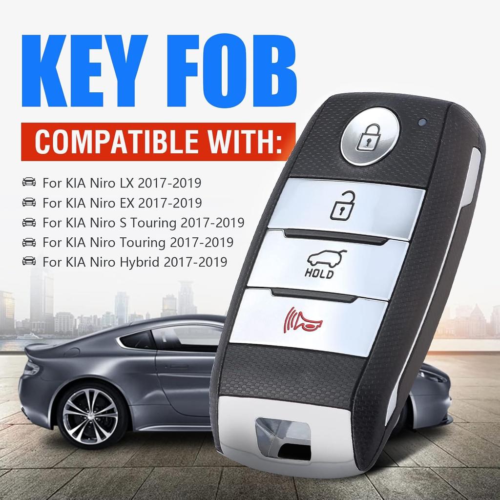 Car Smart Key Fob Keyless Entry Remote Control Replacement for Kia NIRO 2017 2018 2019 433MHz ID47Chip(FCC ID:TQ8-FOB-4F08 P/N:95440-G5000) 4 Buttons