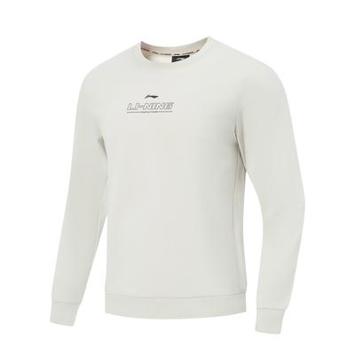 Li Ning Fitness Series Fleece Lined Warm Round Neck Sports Casual Letter Sweatshirt Men Sweatshirt AWDV973-1