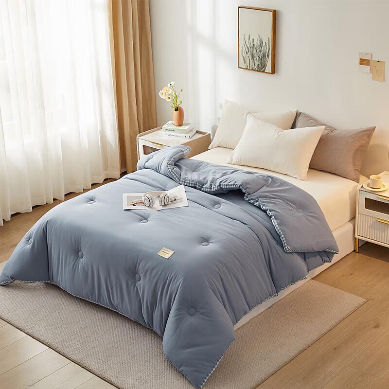 HLA Class A Antibacterial Winter Flannel Plaid Quilt