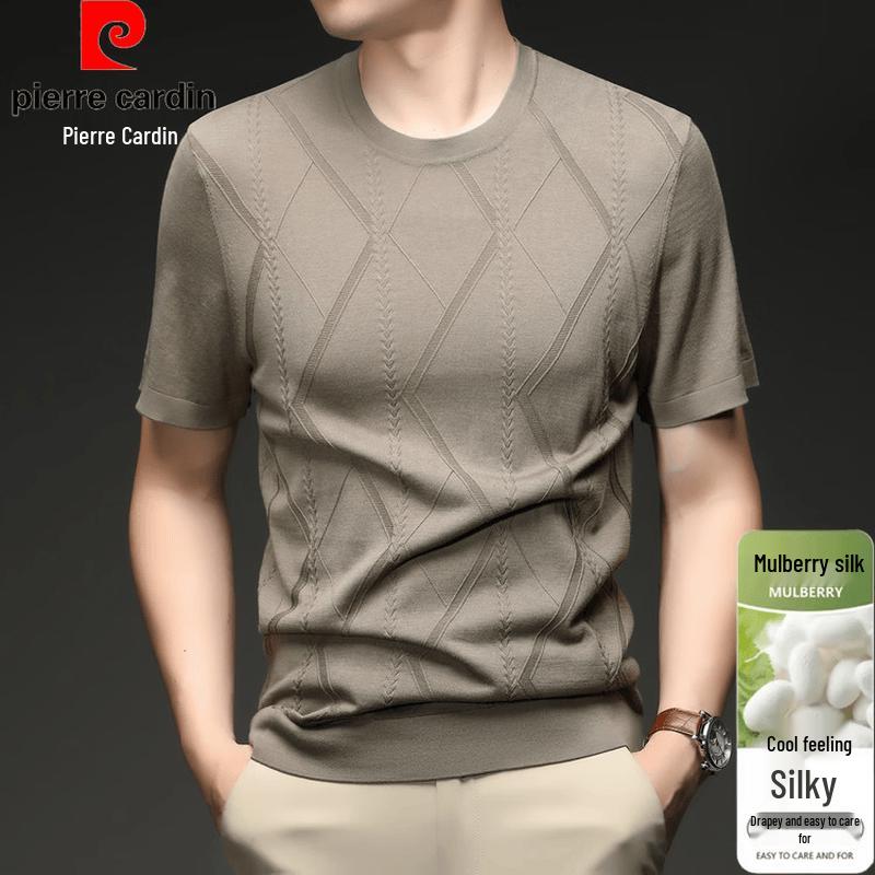 

Pierre Cardin Men s Knitted Round Neck Short Sleeve T-shirt 54/120