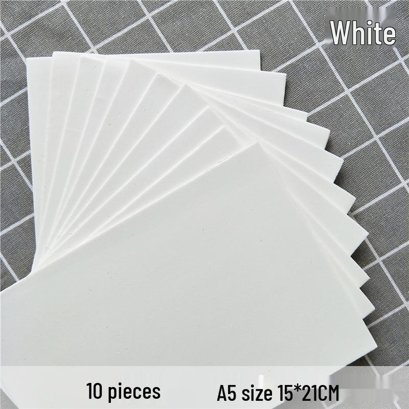 Monochrome A5 Foam Sheets: 10-Pack EVA Sponge Paper for DIY Crafts