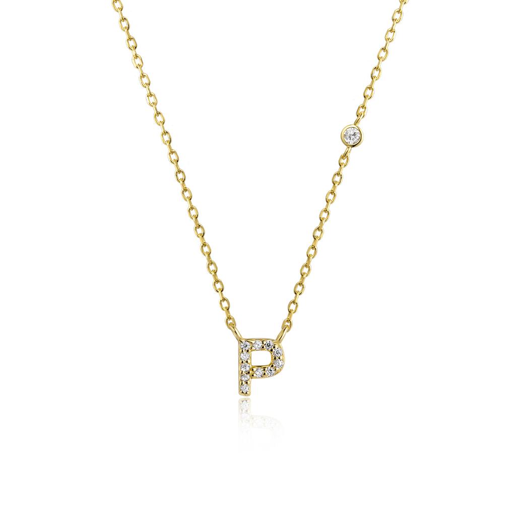 ANDYWEN 925 Silver Gold Small 26 Letters A- Z Zircon CZ Pendant Monogram Necklace Me Initial Alphabet M A Jewelry