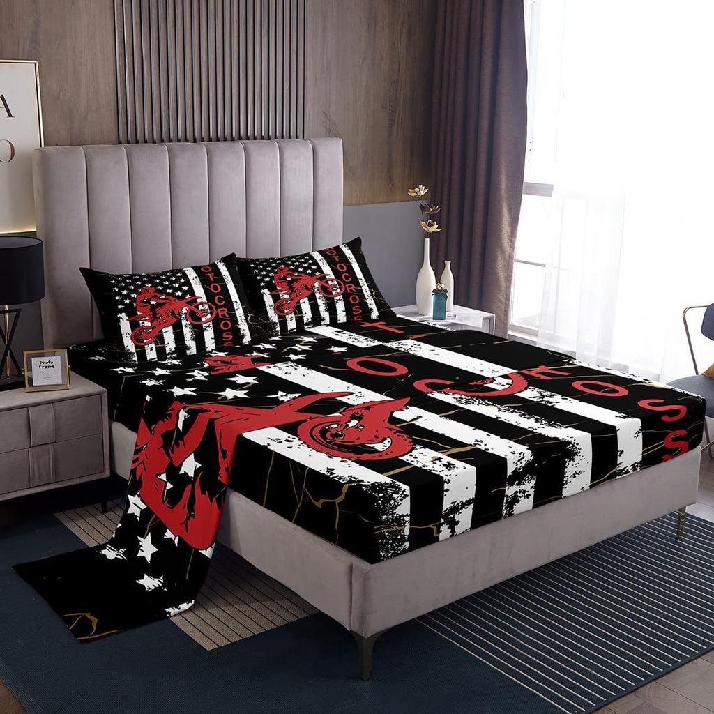 Cartoon cherry blossom panda pattern bed hat four-piece bedding set bedroom dormitory bedding decoration