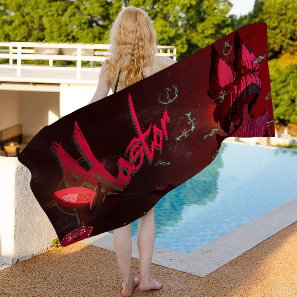 Popolare Anime H-Hotel H-Hazbin Alastor Asciugamano da Spiaggia in Microfibra Assorbente Asciugatura Rapida Morbido Yoga Nuoto Resort Montagna Asciugamano