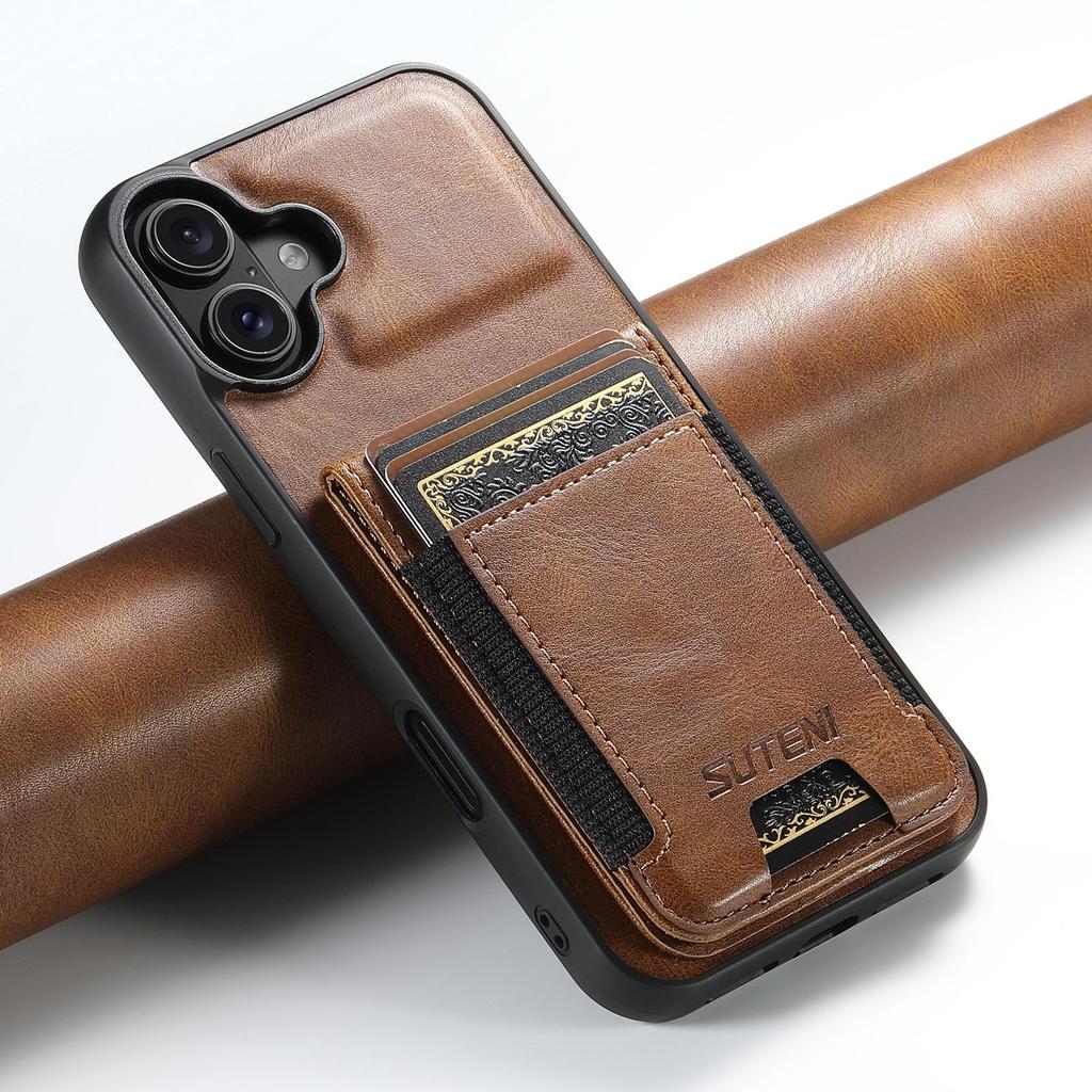 Universal Leather Phone Case with Card Holder & Stand for Apple, Google, Samsung