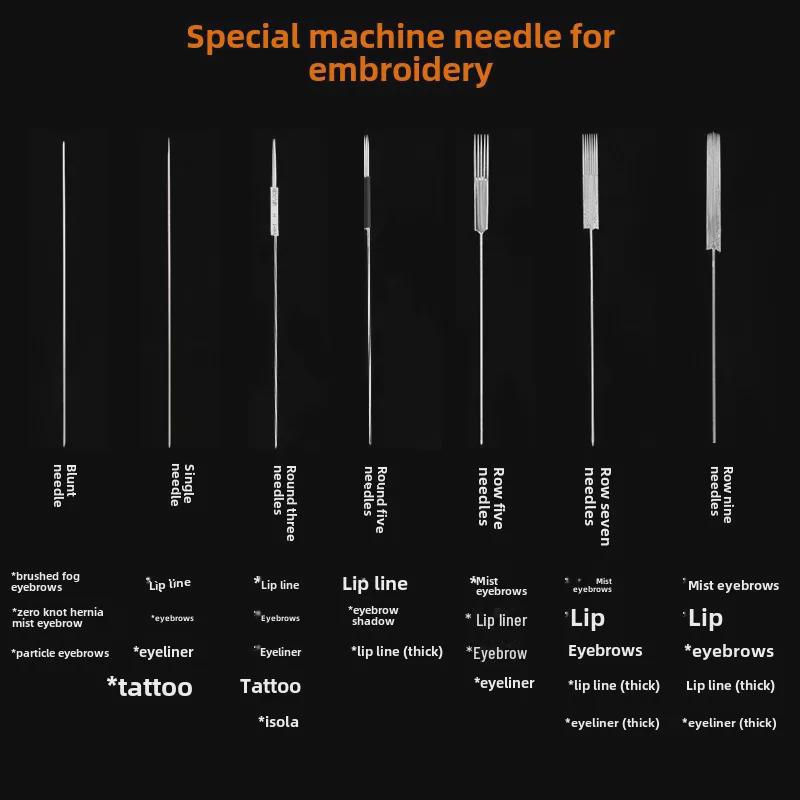 Universal Needle Cap for Embroidery, Lip Tattoo, and Eyeliner: New Style Hair Tip with 3 Sizes.