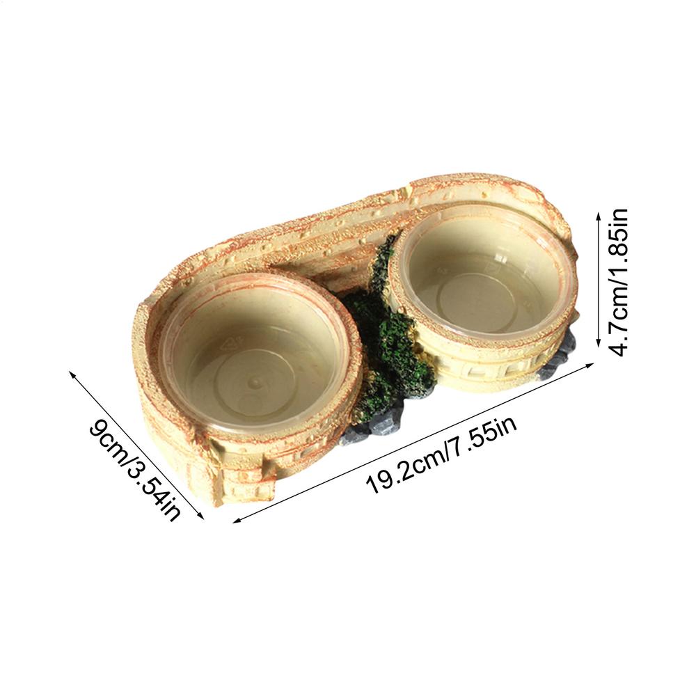 Reptile Food Dish Reptile Bowl Resin Aquarium Pet Reptile Feeder Bowl Basin Food Water Pot Reptile Turtle Tortoise Crabs Supplie