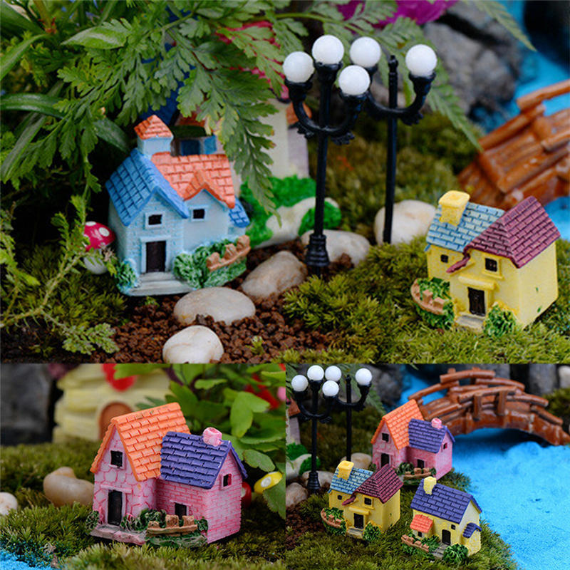 Diy Miniature Fairy Garden Craft Resin House Micro Landscape Decor