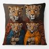 Animals Head Human Body Poster Cushion Cover Fox Cow Elephant Hippo Pig Leopard Duck Art Pillow Case