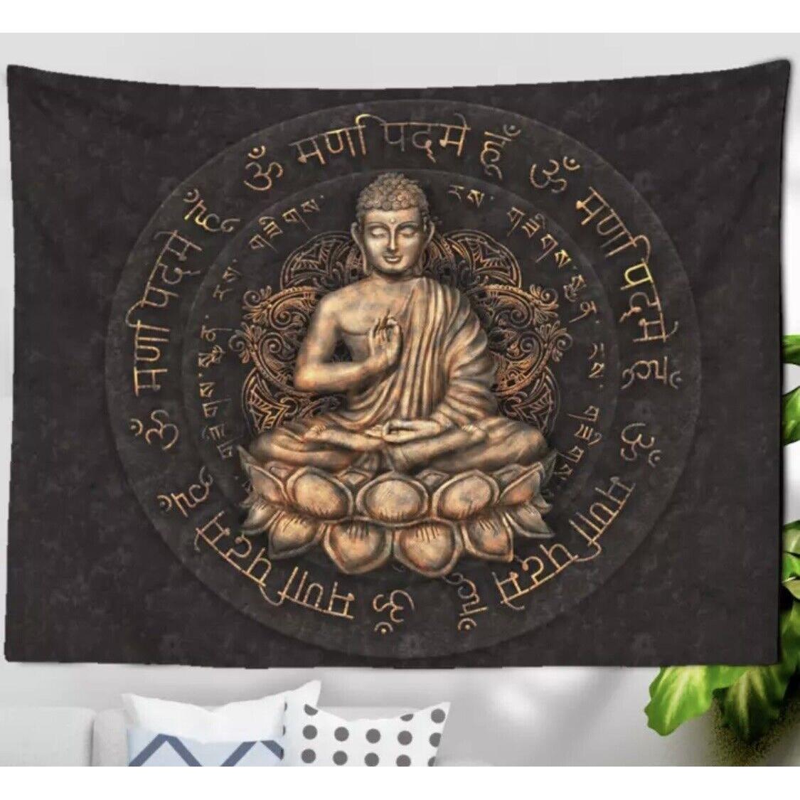 Tapestry Buddha meditation mandala spiritual xcm 75x100