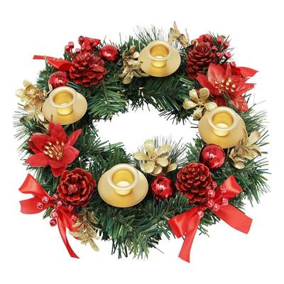 Christmas Candle Rings Centerpiece Decoration Candle Candle Holder Advent Wreath for Wedding Party New Year Xmas Ornaments 30CM