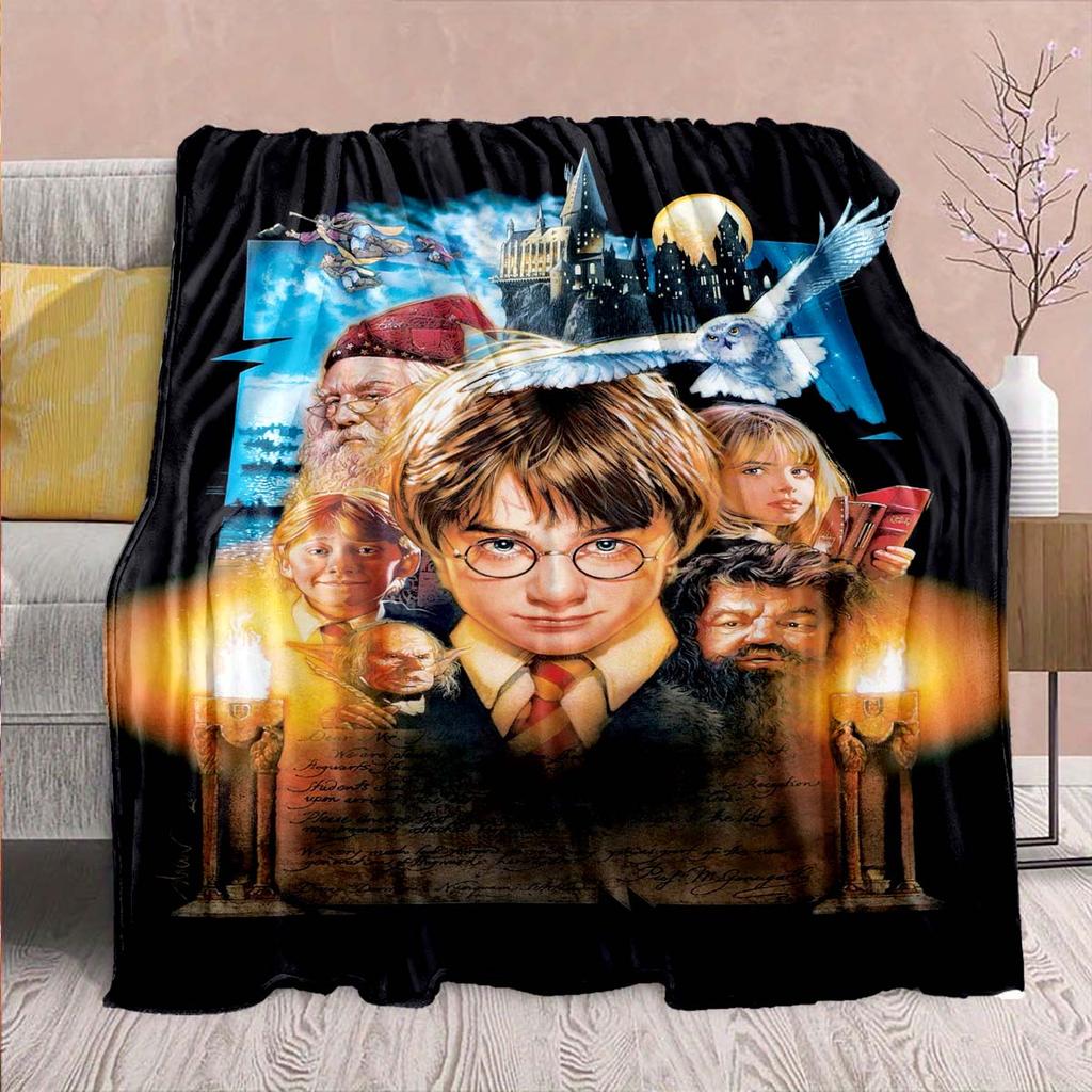 Harry Potter Magic Owl Flannel Blanket - Soft Warm Perfect for Sofa, Bedding Camping Travel Office Home Decor -QJY