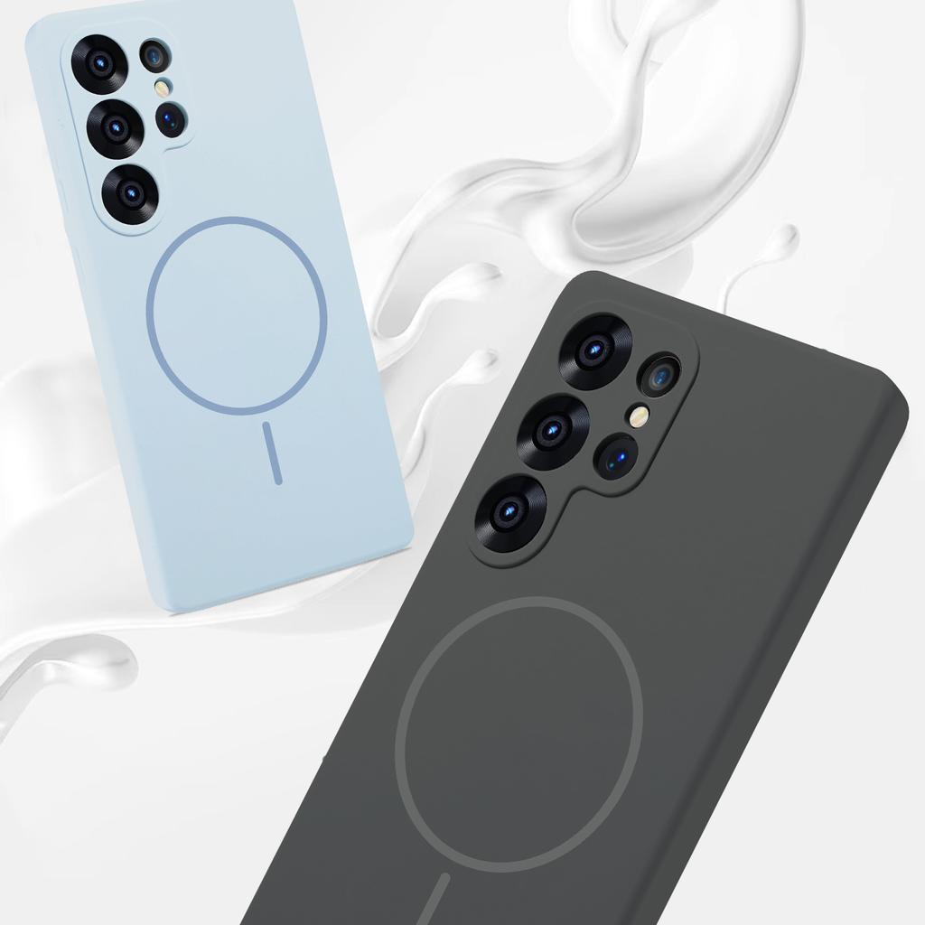 Bulk Purchasing For Samsung Galaxy S25 Ultra Magnetic Case Liquid Silicone+PC Phone Back Cover
