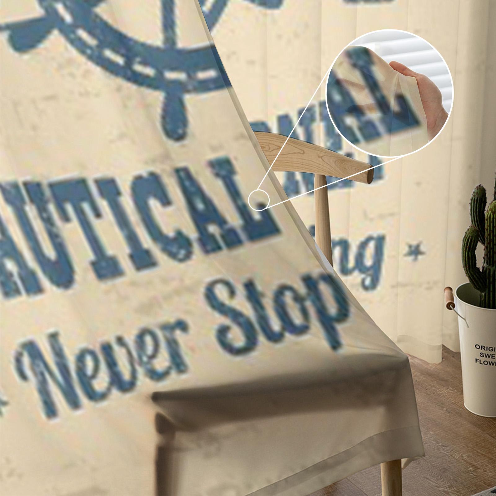 Винтажная парусная типография ретро прозрачные шторы для гостиной прозрачный тюль оконная — фото 5