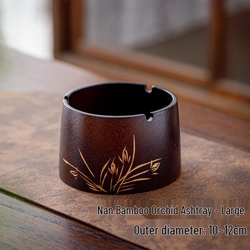 Luxury Wooden Walnut Ashtray with Storage - Ideal for Living Room & Hotel