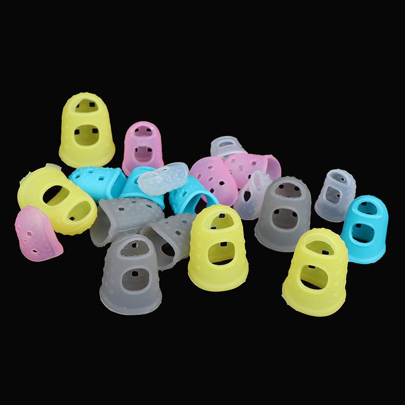 4 Pcs Silicone Non-Slip Finger Guards Guitar Fingertip Protector Finger Stall