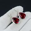 Red Garnet Earring, 925 Sterling Silver Earring Beautiful Gemstone Cabochon Red
