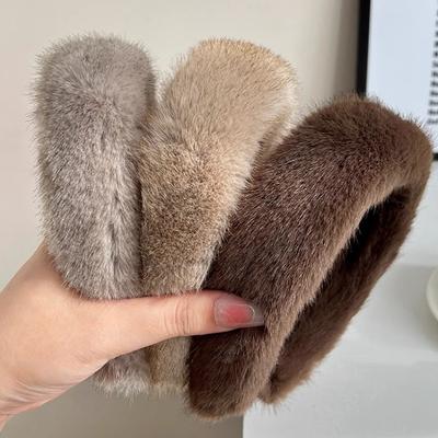 Women Girls Plush Widen Thicken Plush Sponge Hair Bands Faux Fur Padded Headbands Soft Fluffy Furry Hair Hoops Winter Headdress