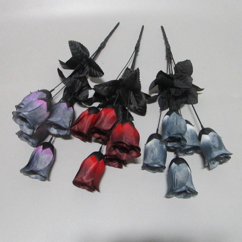 

Party Decoration Fake Flower Decor Red Silk Rose Flower Branch Gothic Flowers Home