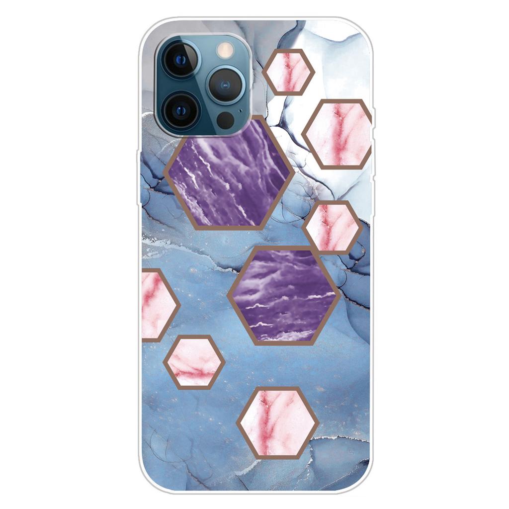 For iPhone 16 Pro Case Abstract Marble Pattern Printing TPU Phone Cover