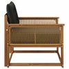 Outdoor Middle Sofa Solid Acacia Wood and Textilene Natural