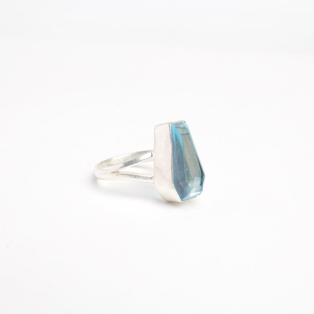 Natural Sky Blue Topaz Gemstone 925Sterling Silver Jewelry Handmade Wadding Ring RR-47-8