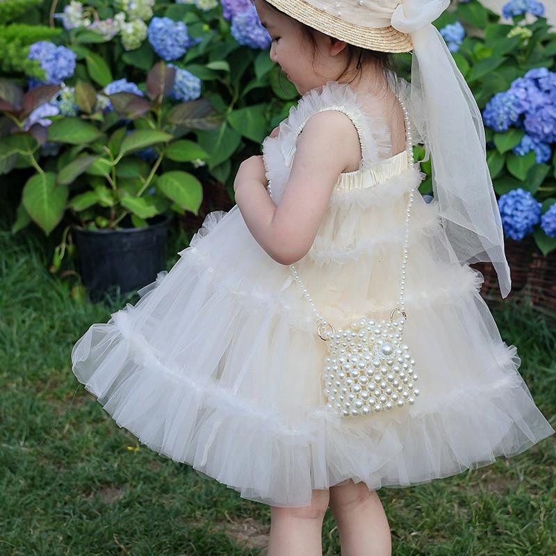 Adorable Mini Pearl Chain Crossbody Bag For Kids Gender Neutral Sweet Design