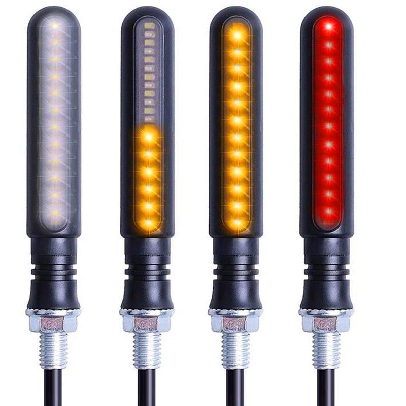 Tefanball 24 LED Motorcycle Turn Signal Light Sequential Flowing Water  Indicator Lamp Clignotant Moto Led Turn Signal 2PCS DRL Light