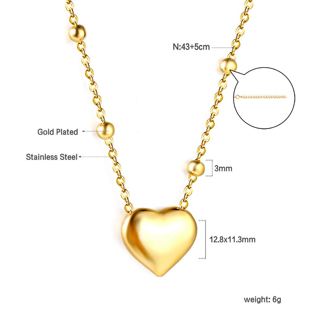 Dainty Gold Necklace With Heart Pendant Minimalist Fashion Jewelry For Women Delicate Layering Chain