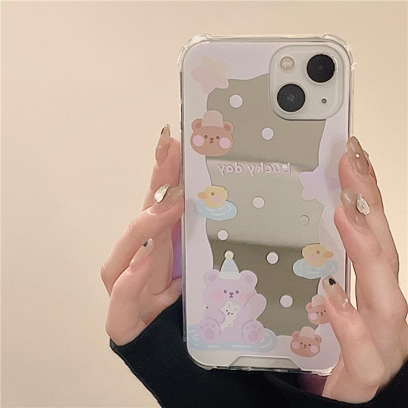 Zhitai Mirror Case for iPhone 15 Pro Max, iPhone 16, Cartoon iPhone 12 & 13, Honor 90