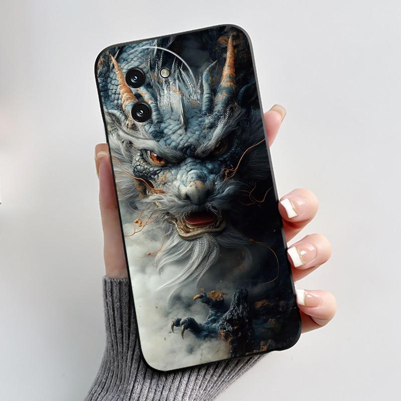 Casing For Doogee Note 59 Note59 Pro Plus 5G Phone Case Luxury Dragon Cute Cool Boys Girls Black Matte Soft Silicone Back Cover