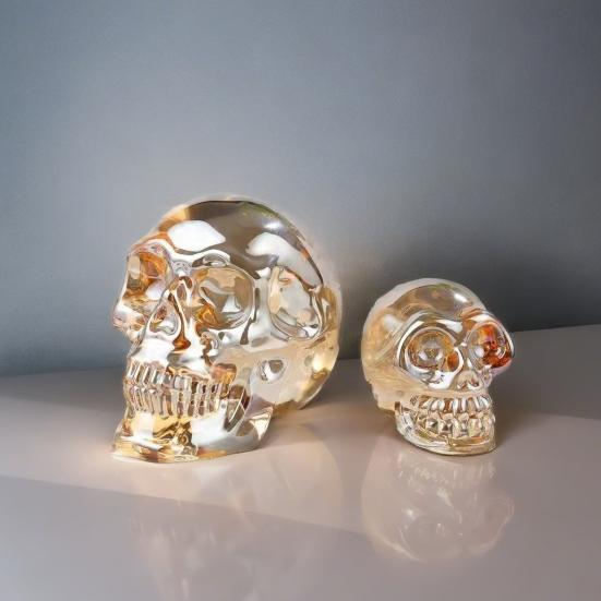 Klar fargerik hodeskallefigur i naturlig størrelse hodeskalle statue Skulptur Hjemmekontor Skrivebord Bokhylle Dekorasjon Ornament Halloween Festival Gave
