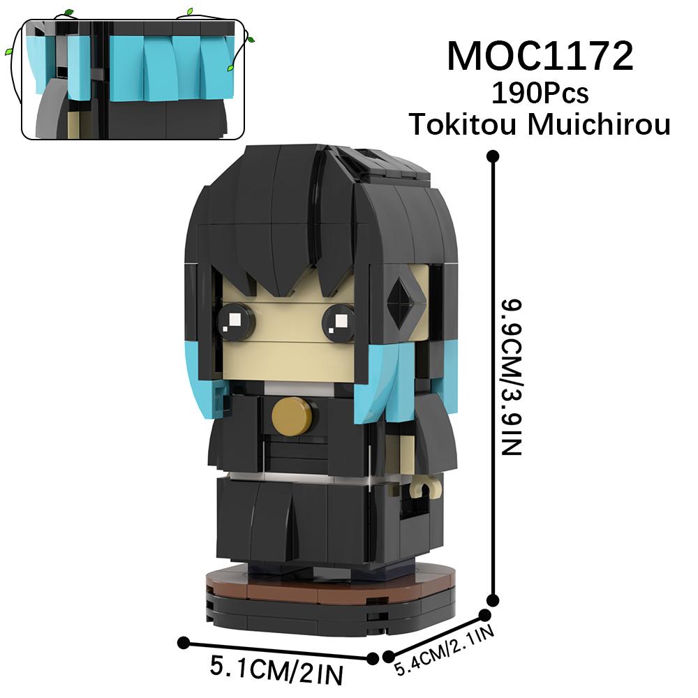MOC Demon Bricks Anime Figure Slayer Head Tanjirou Mitsuri Inosuke Building Blocks Friends Gift Toys For Children Adult 3D Medol