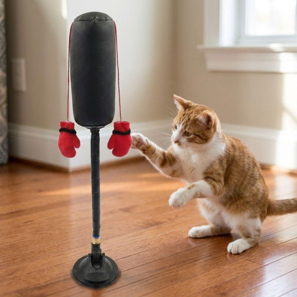 Suction Cup Cat Boxing Toy Self-standing Cat Boxing Game Pet Punching Bag Toy Kitten Teasing