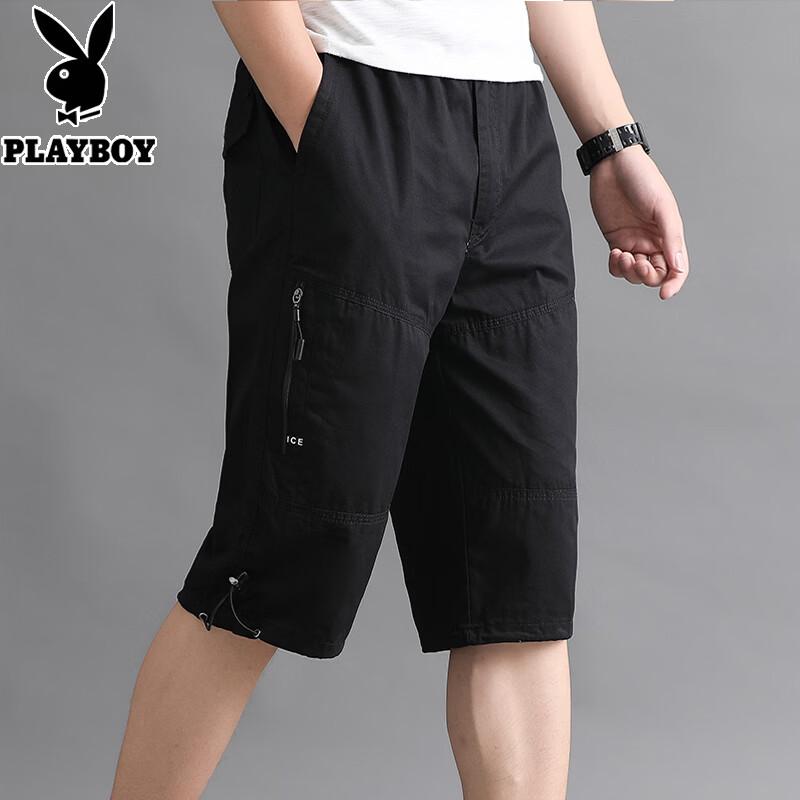 PLAYBOY Men s Cotton Casual Cargo Capris 6XL