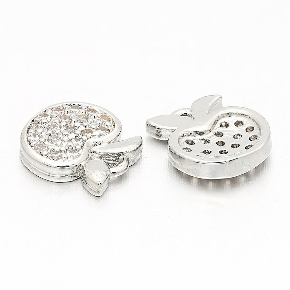 ZHUKOU Fruit Party Gold Plated Inlaid Zirconia Sweet And Cute Fruit Metal Pendant For DIY Jewellery Accessories 1 Pcs