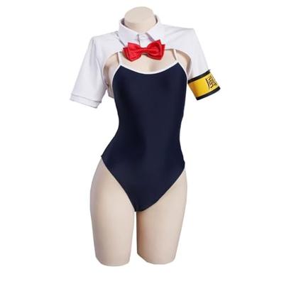 Traje de Banho Pupubanbanya Comitê Disciplinar Lavanda com Bojos, Adequado para Natação, Fantasia Cosplay, Natal, Fantasia de Halloween, Tamanho G+