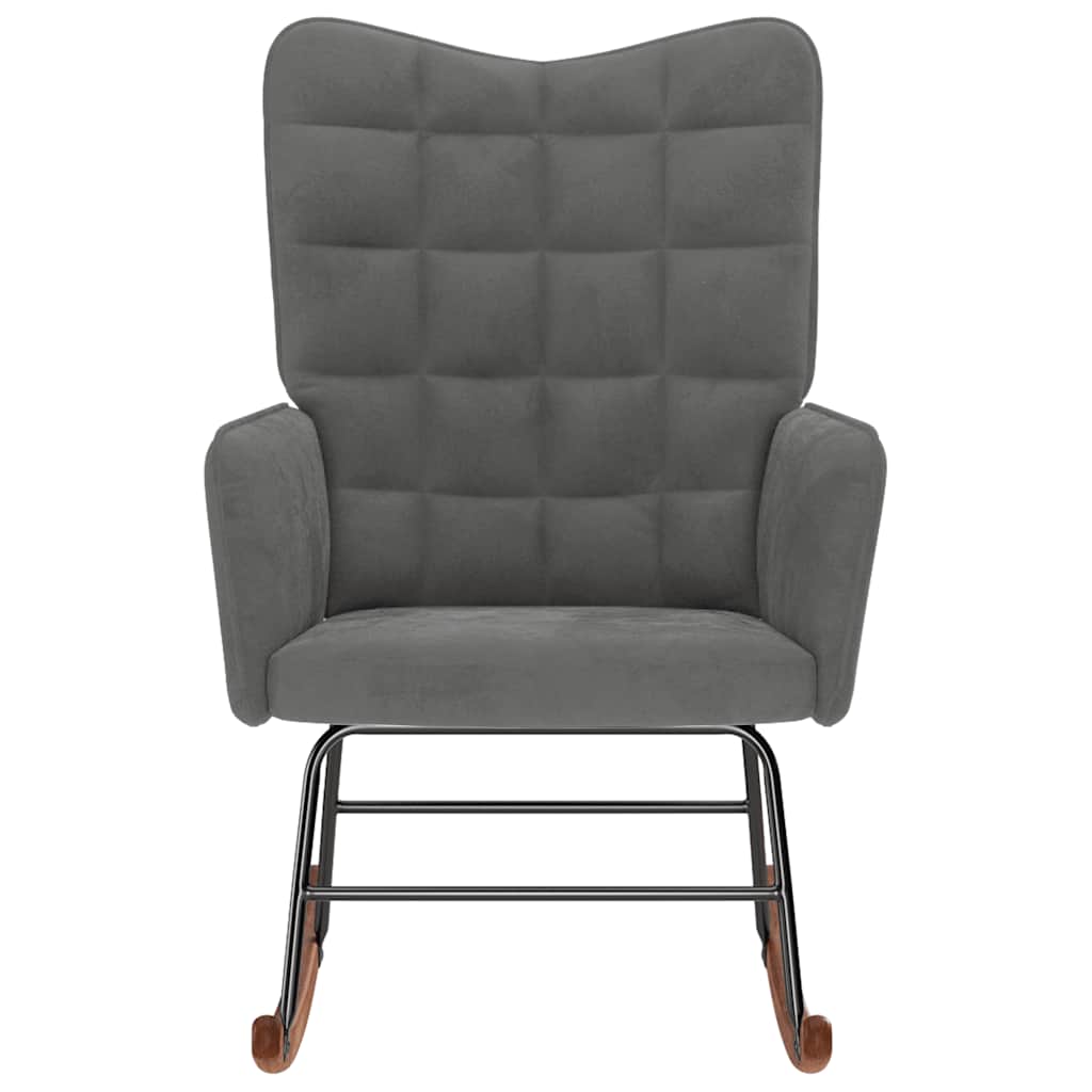 Rocking Chair Dark Grey Velvet