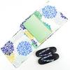 Women's M-L Size Yukata, Obi, and Geta (3-piece Set). White Background with Blue Modern Leaf Design. Women's Yukata 3-piece Set. Sale.