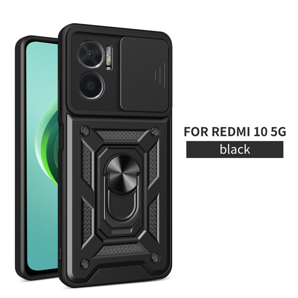 For Xiaomi Redmi 10 5G Case Redmi 10 5G Cover Redmi 10 5G Magnetic Ring Holder Armor Phone Case Slide Camera Protect Back Cover