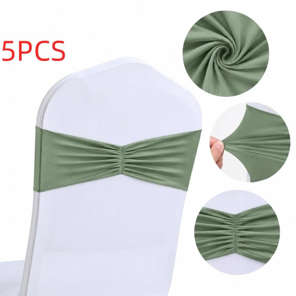 5pcs No Tie Chair Sashes Spandex Material Spandex Chair Sashes Chair Cover Decor Bands For Wedding