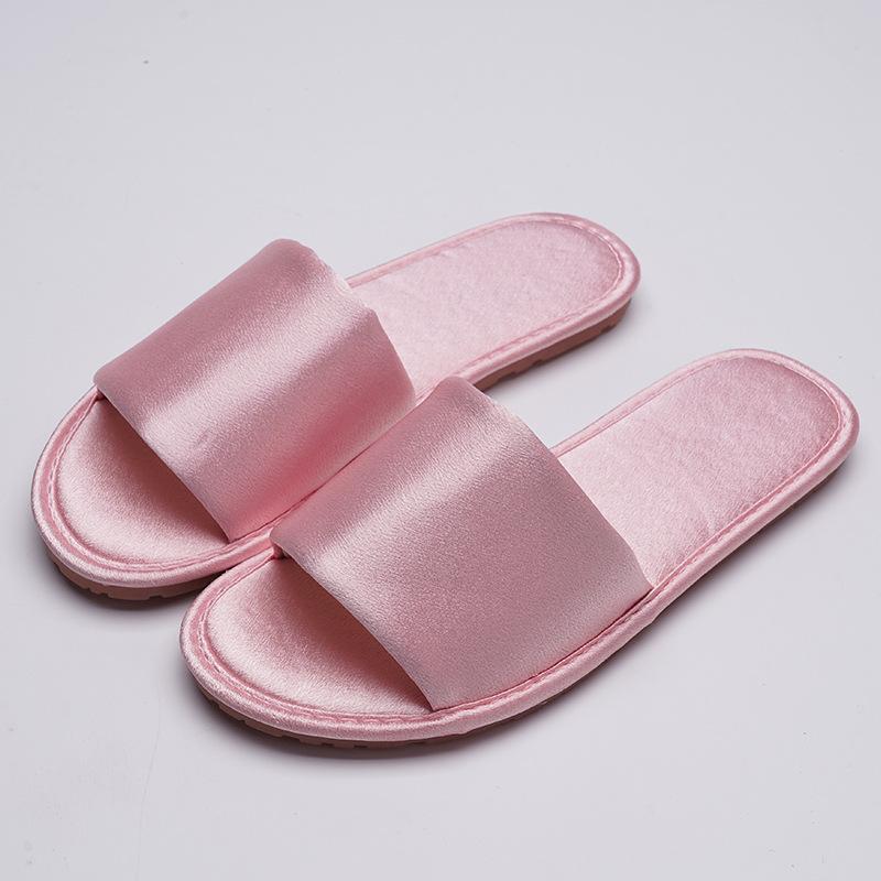 

Женские домашние тапочки из атласа конфетных цветов, атмосфера, для дома, нескользящая мягкая подошва, дышащие 35/36