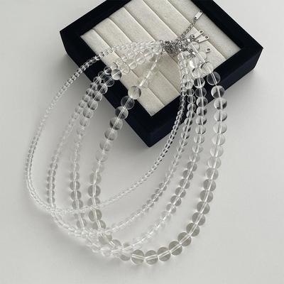 Korean Crystal Beaded Necklace: Retro, High-End, Simple, Versatile Choker for Women