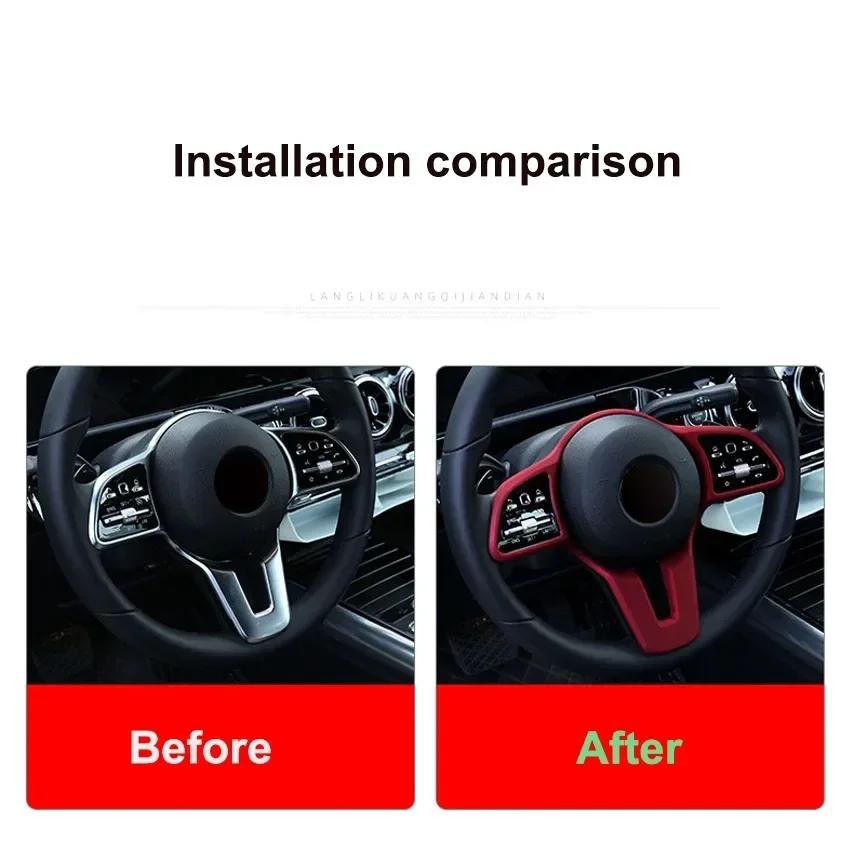 Car Steering Wheel Panel Trim Cover Decor Accessories For Mercedes Benz A B C E G CLA GLB Class W177 W247 W205 W213 C118 W118