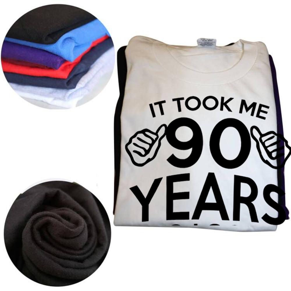 90th Birthday Took Me 90 Year Old T Shirts Short Sleeve Birthday Gifts Mens Clothing Fashion Casual Loose Oversized T Shirt