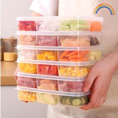 Cutie de Depozitare Transparentă cu 6 Compartimente, Container de Mare Capacitate pentru Frigider, Compartiment pentru Carne Congelată, Ustensilă Alimentară de Bucătărie