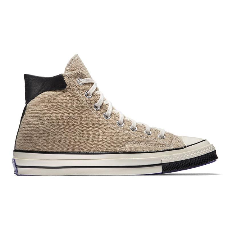 CLOT x Converse 1970s Casual Slip-Resistant Durable High-Top Sneakers for Both Men and Women in Khaki Color