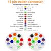 12V 13 Pin Trailer Adapter Electric Trailer Plug Waterproof Plastic 13 Pole Wiring Connector Adapter
