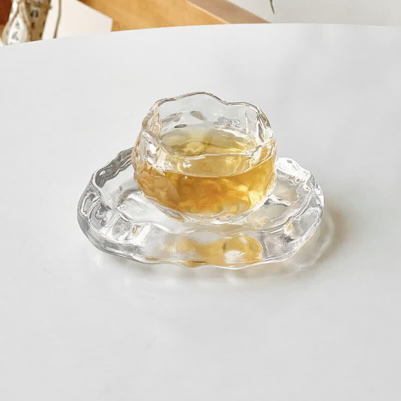 Qiwei Irregular Glacier Glass Dessert Plate